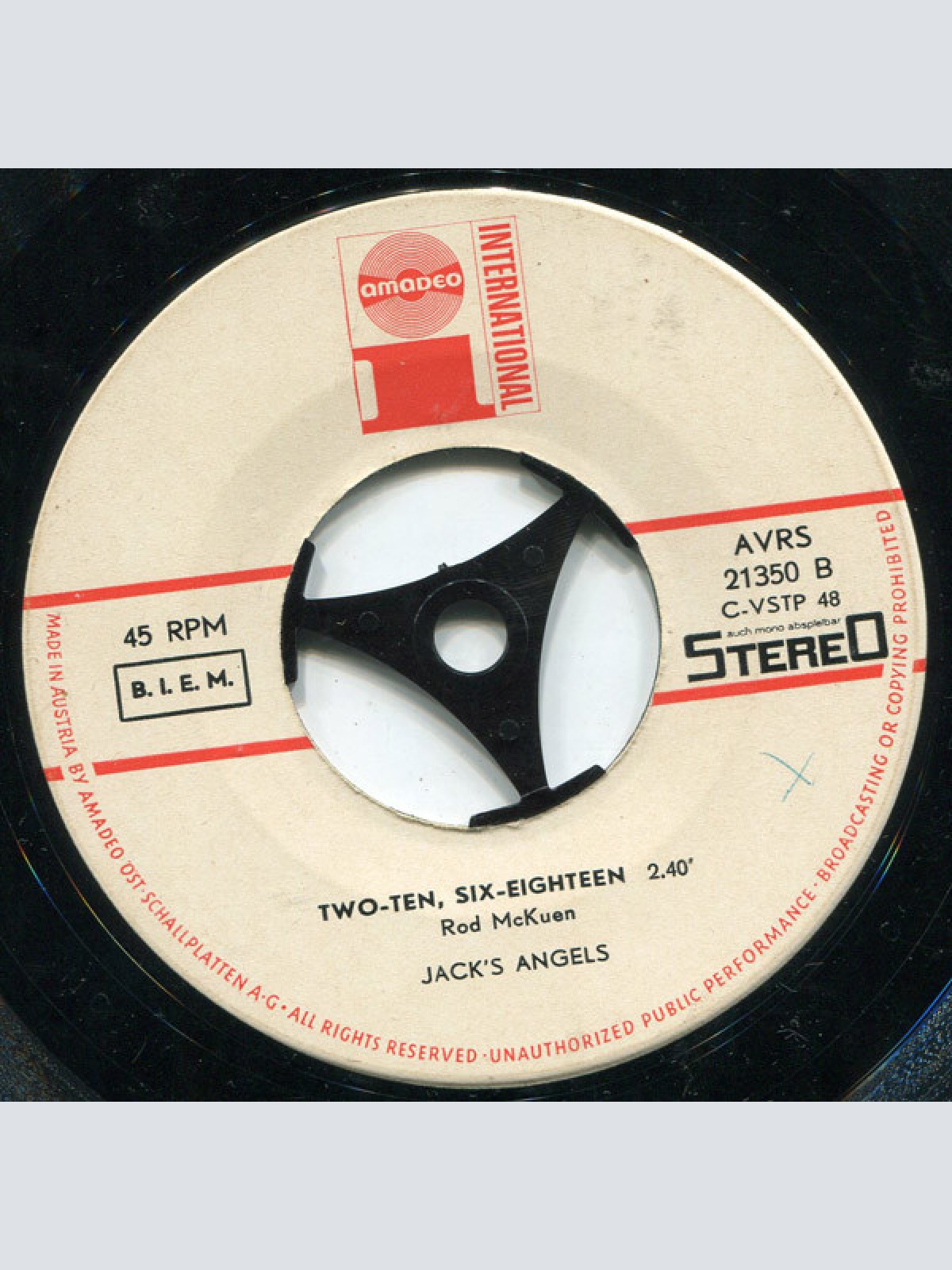 Vinyl / Jack's Angels - When There's A War Going On / Two-Ten, Six-Eighteen