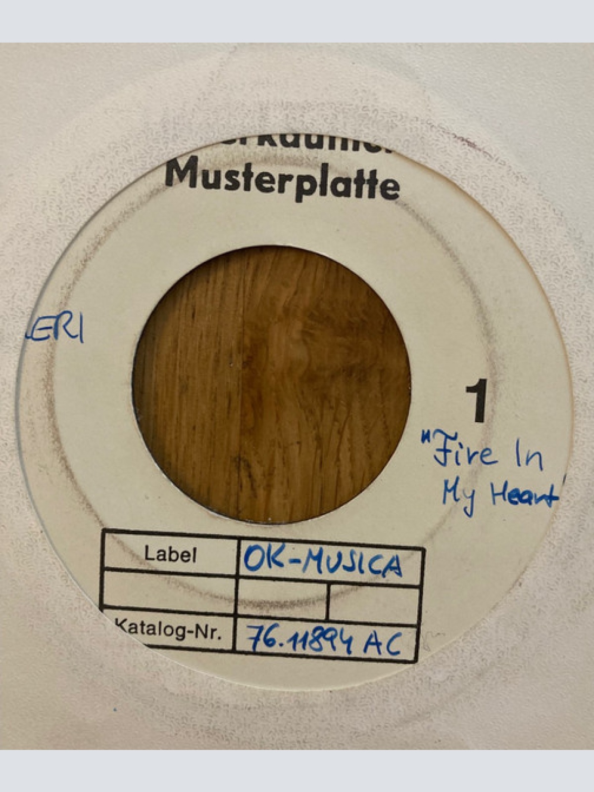 Vinyl / Bilgeri - Fire In My Heart