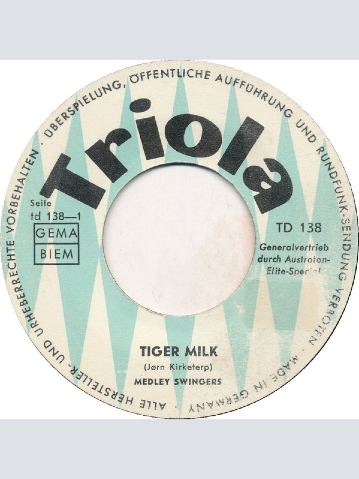 Vinyl / Medley Swingers - Tiger Milk / Lullaby Of The Leaves