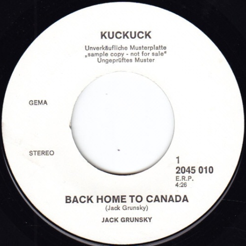 Vinyl / Jack Grunsky - Back Home To Canada / Campfire