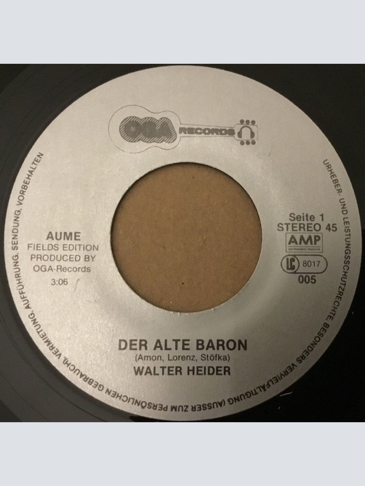 Vinyl / Walter Heider - Der Alte Baron / Im Fuchsenloch