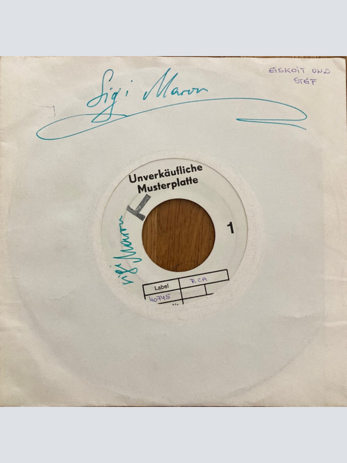 Vinyl / Sigi Maron - Eiskoit Und Steif