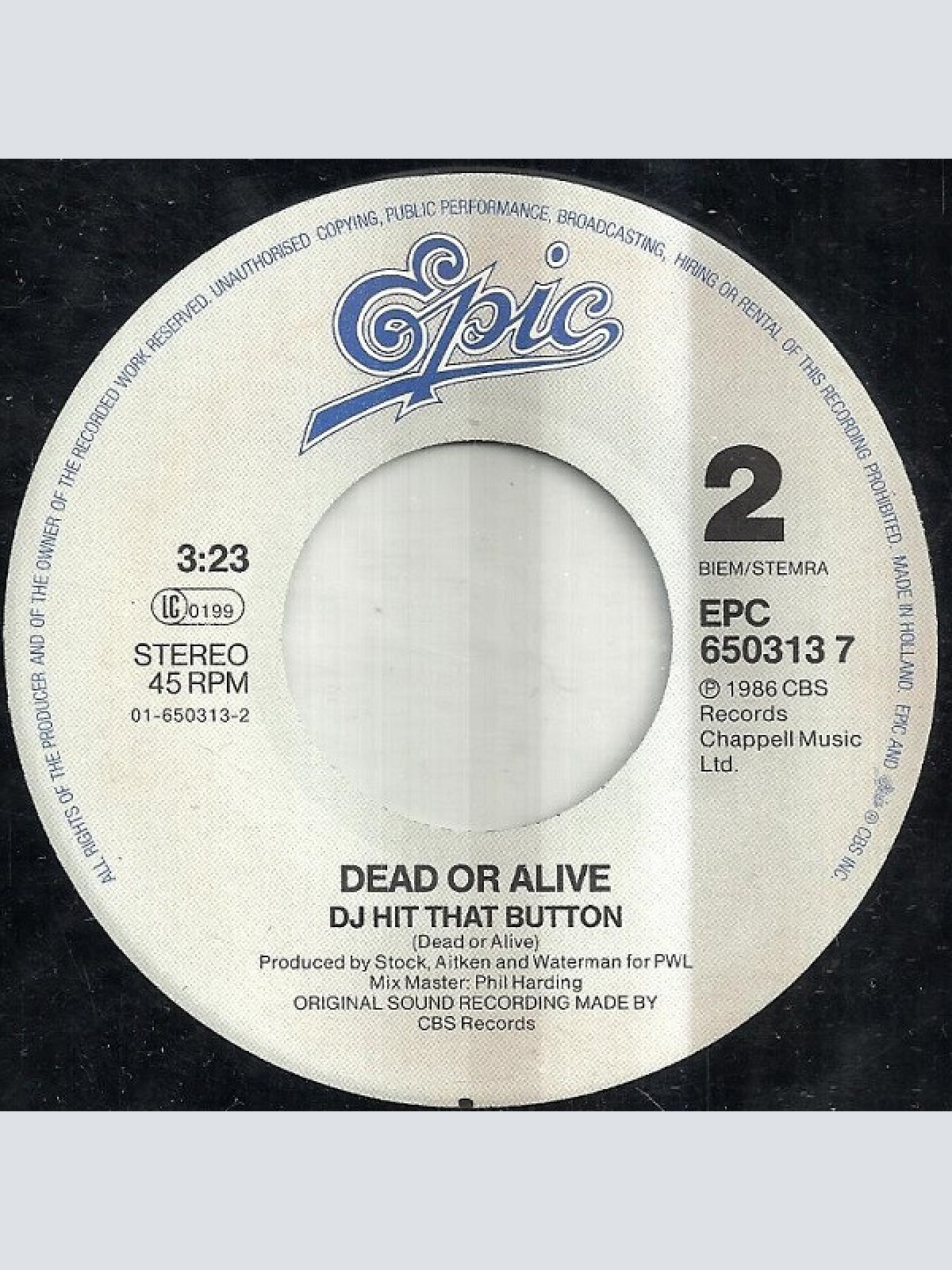 Vinyl / Dead Or Alive - Something In My House