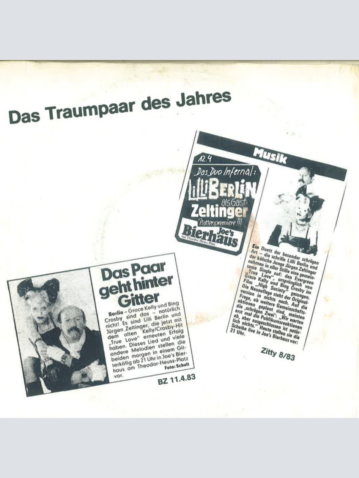 Vinyl / Lilli Berlin (2) + Zeltinger* - True Love (Rein Deutsche Version)