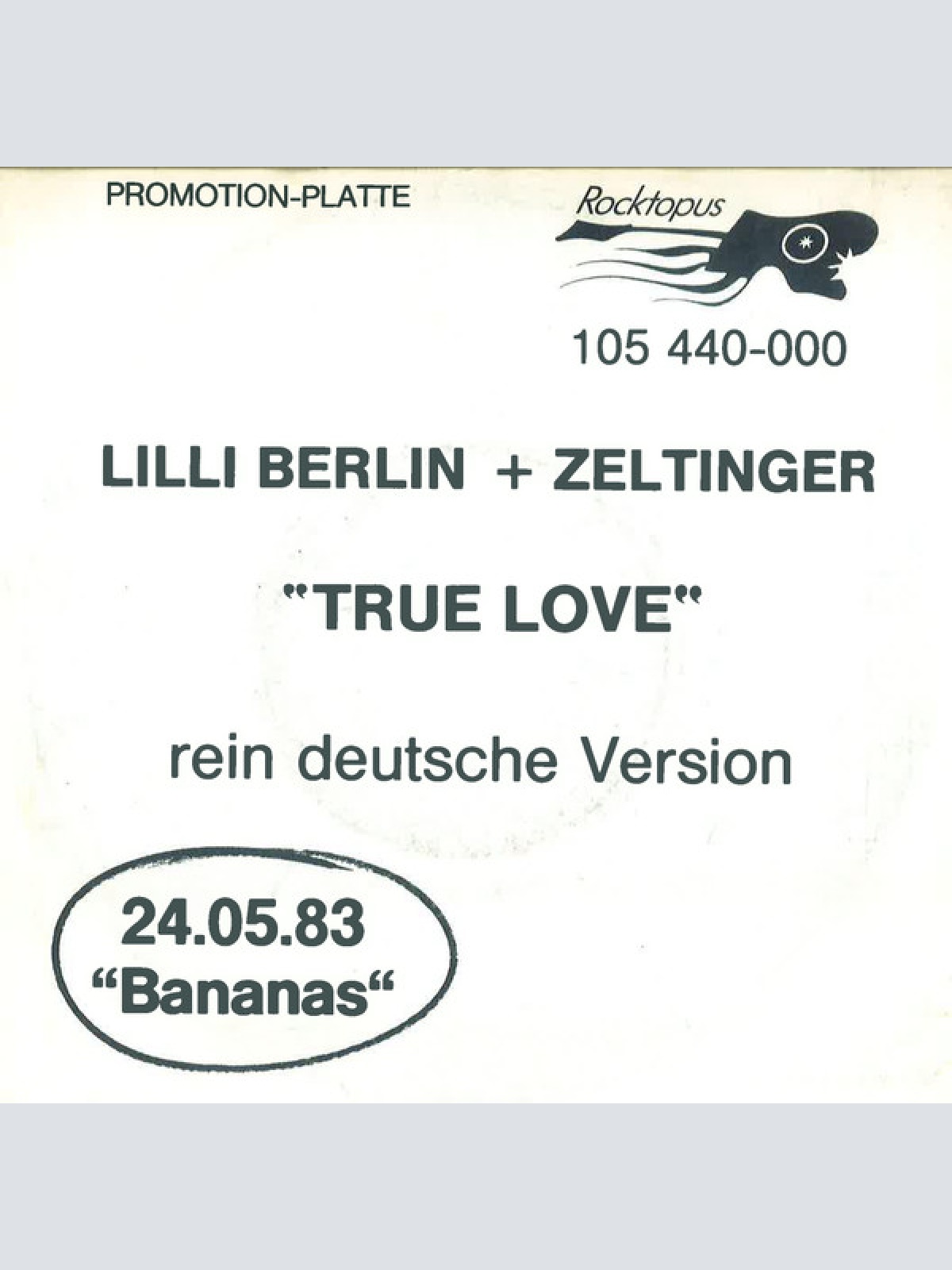 Vinyl / Lilli Berlin (2) + Zeltinger* - True Love (Rein Deutsche Version)