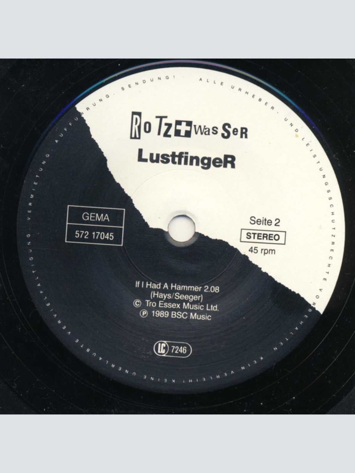 Vinyl / Lustfinger - Abschied Heißt Auch Anfang / If I Had A Hammer