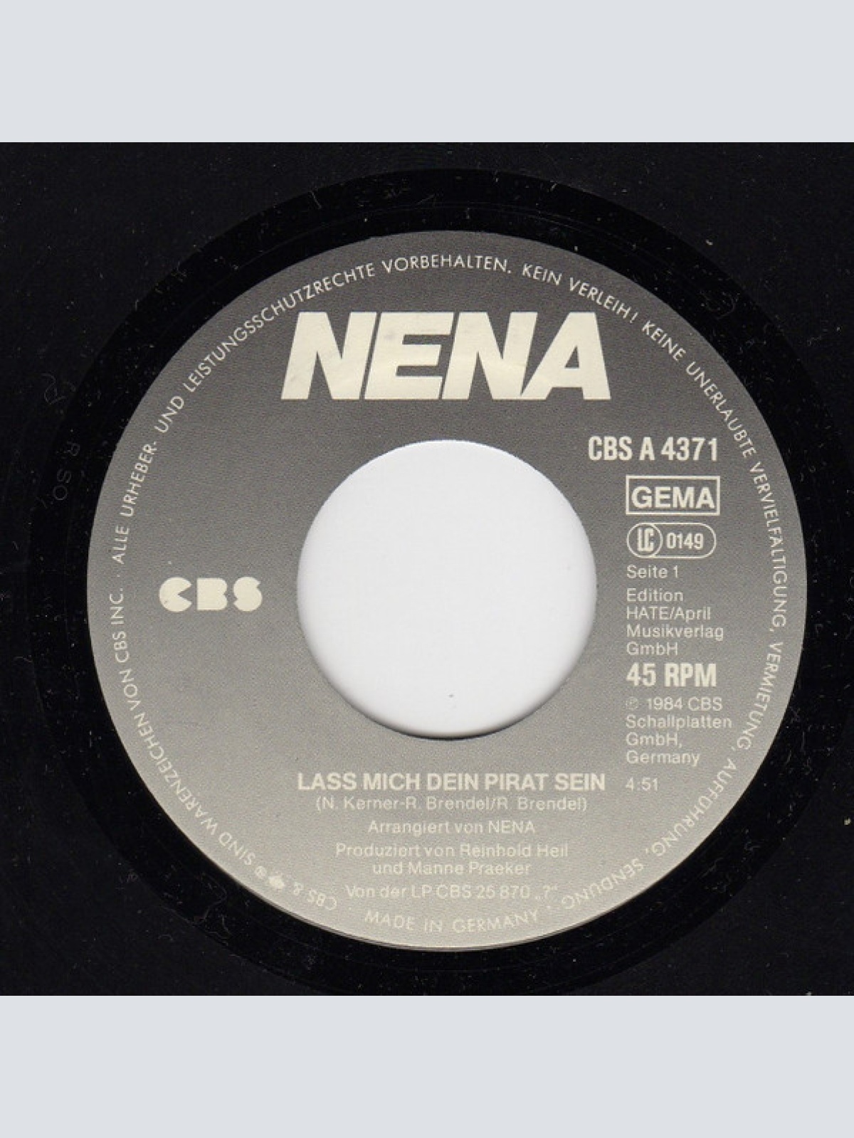 Vinyl / Nena - Lass Mich Dein Pirat Sein