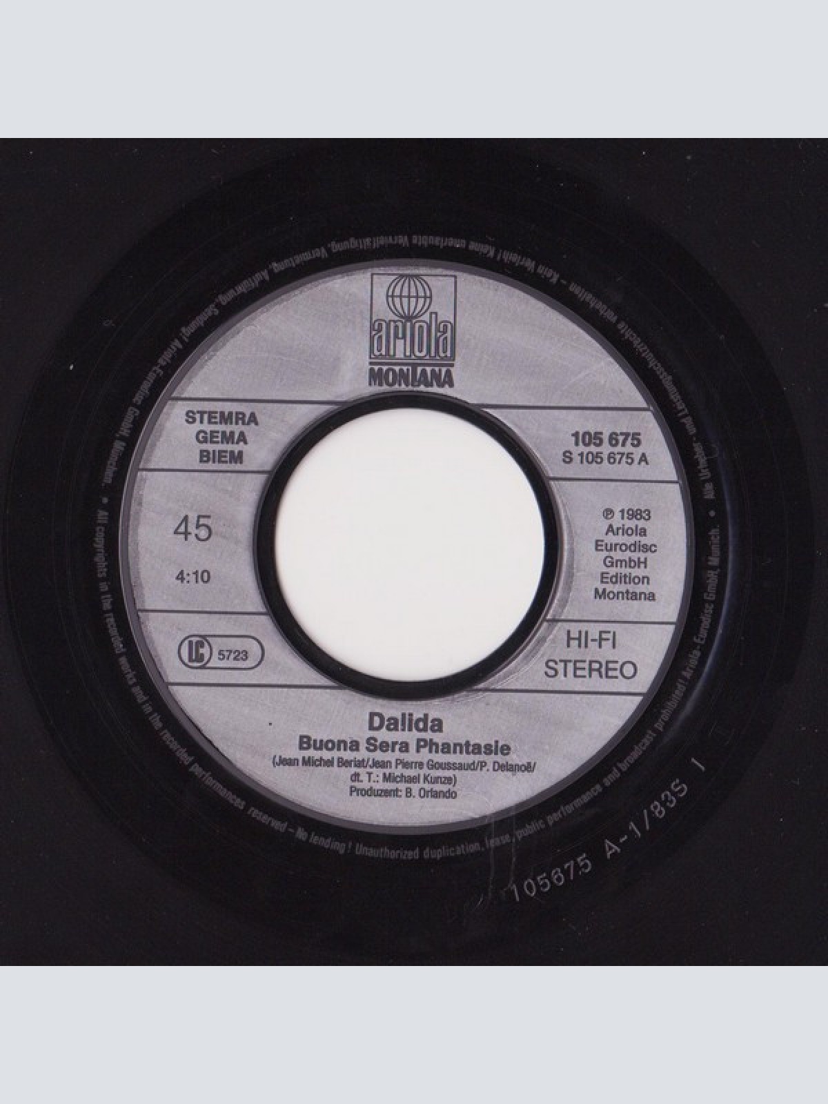 Vinyl / Dalida - Buona Sera Phantasie / Der Charme Der Kleinen Worte