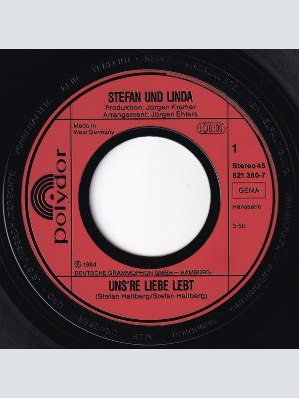 Vinyl / Stefan* & Linda* - Uns're Liebe Lebt