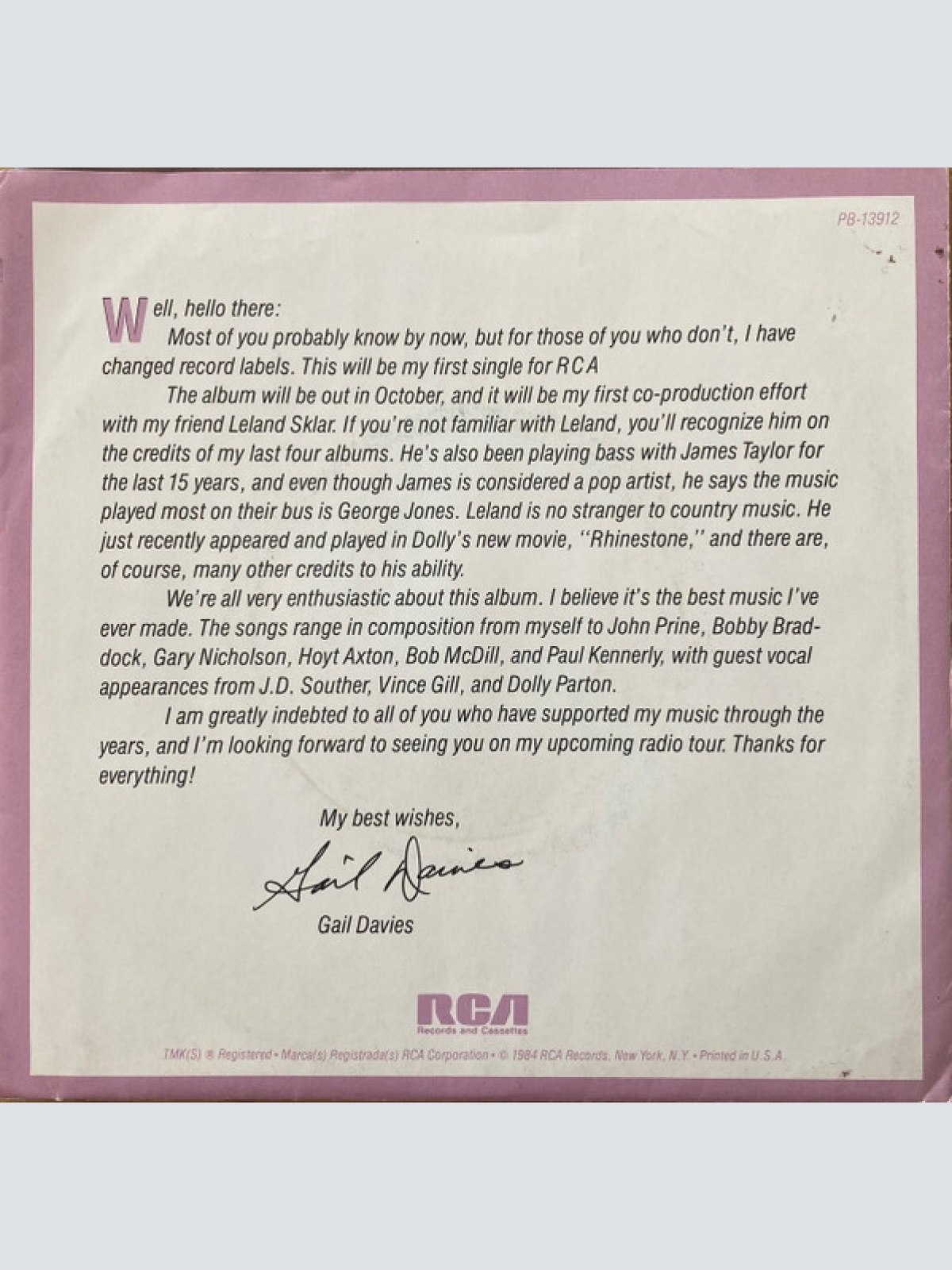 Vinyl / Gail Davies - Jagged Edge Of A Broken Heart