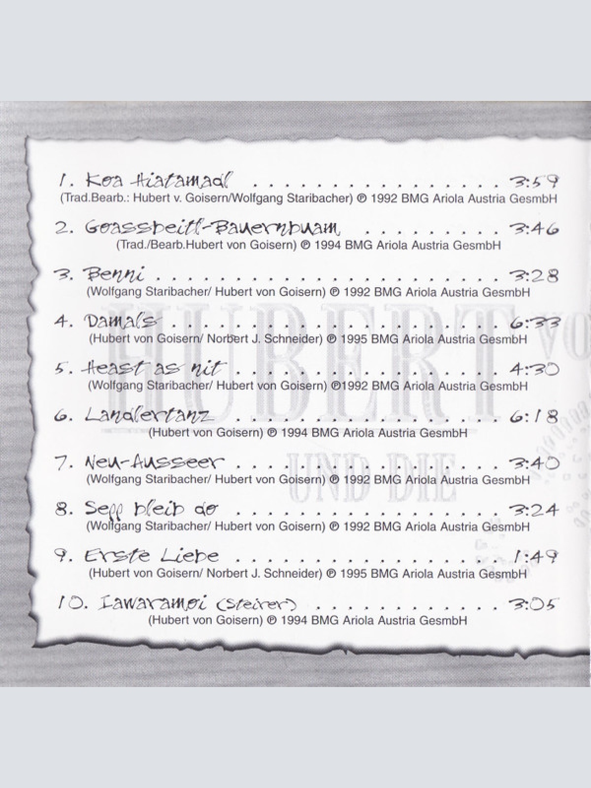 CD / Hubert von Goisern Und Die Alpinkatzen* - Bernie's Pop Collection