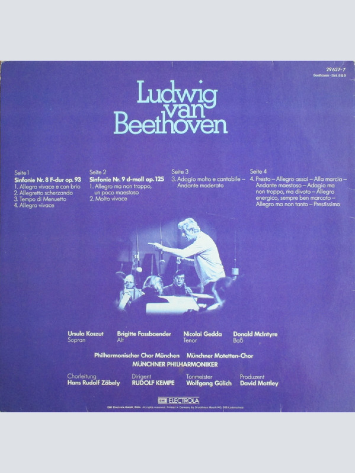 Vinyl / Ludwig Van Beethoven, Philharmonischer Chor München, Münchner Motetten-Chor*, Münchner Philharmoniker - Sinfonie Nr. 8 F-dur Op. 93 Sinfonie Nr. 9 D-moll Op. 125