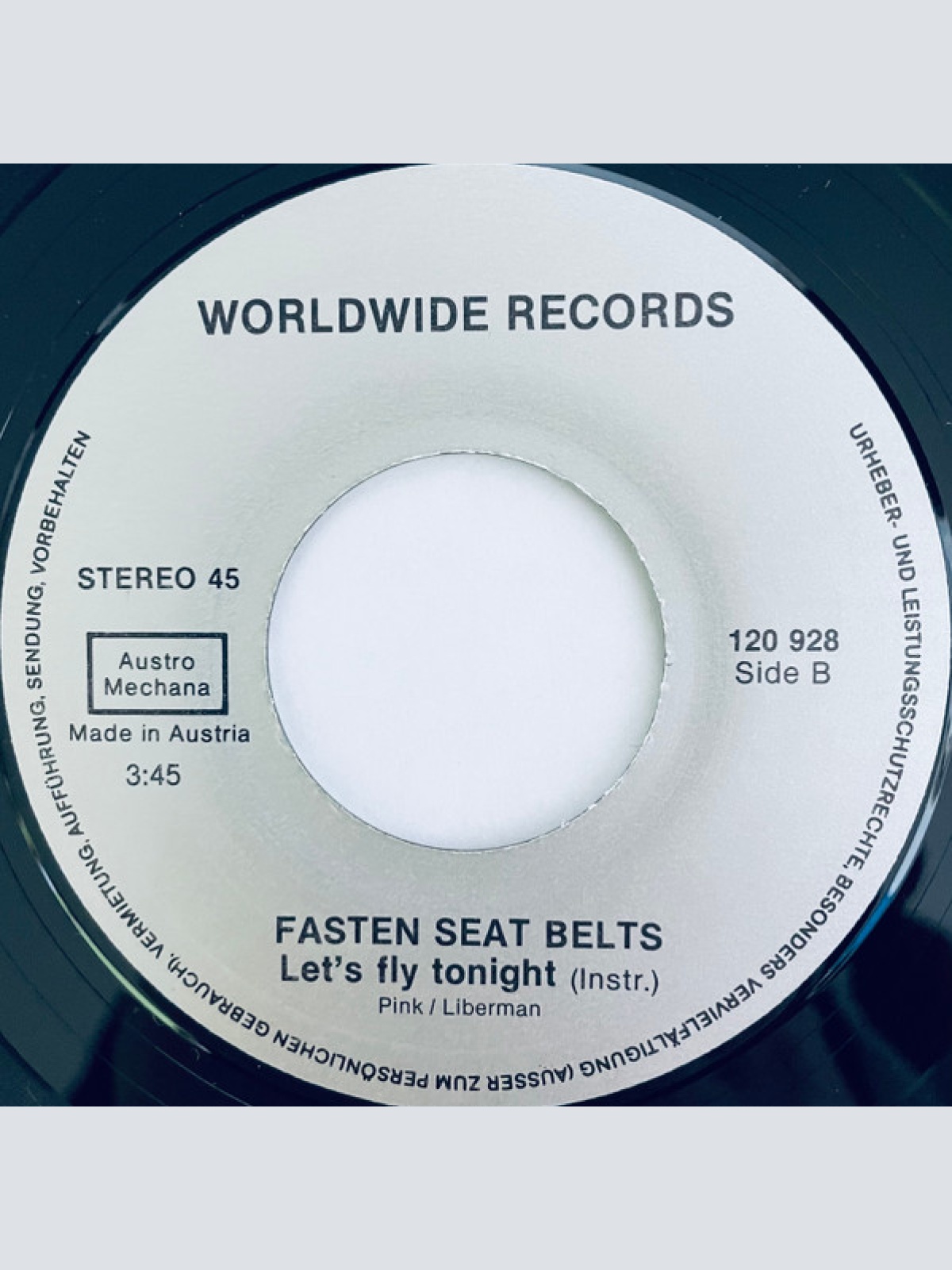 Vinyl / Fasten Seat Belts - Let's Fly Tonight