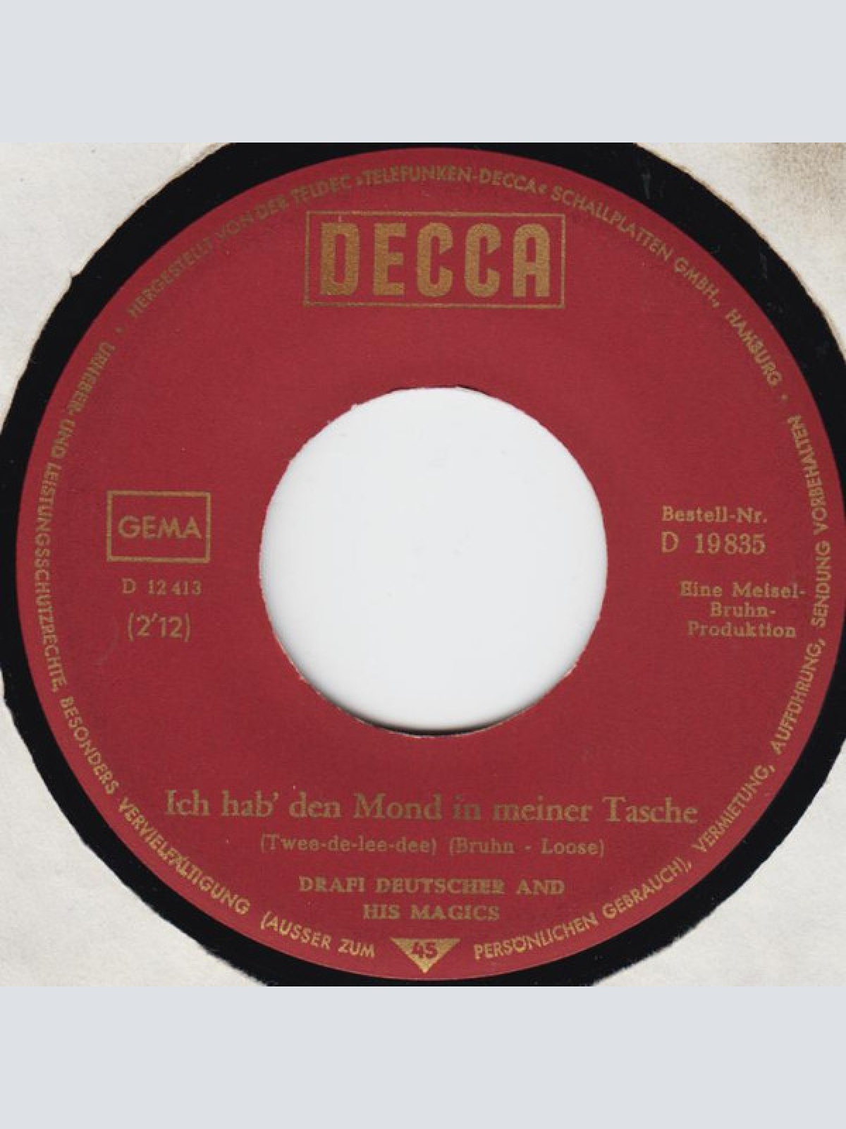 Vinyl / Drafi Deutscher And His Magics - Ich Hab' Den Mond In Meiner Tasche