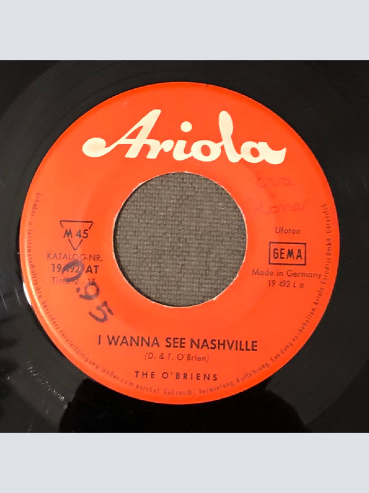 Vinyl / The O'Briens - I Wanna See Nashville