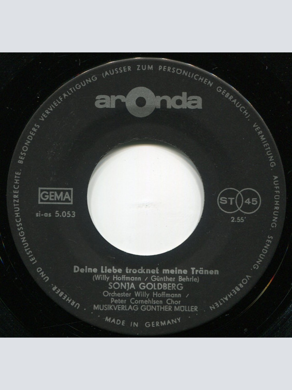 Vinyl / Sonja Goldberg - Deine Liebe Trocknet Meine Tränen / Ich Hab' Dein Wort