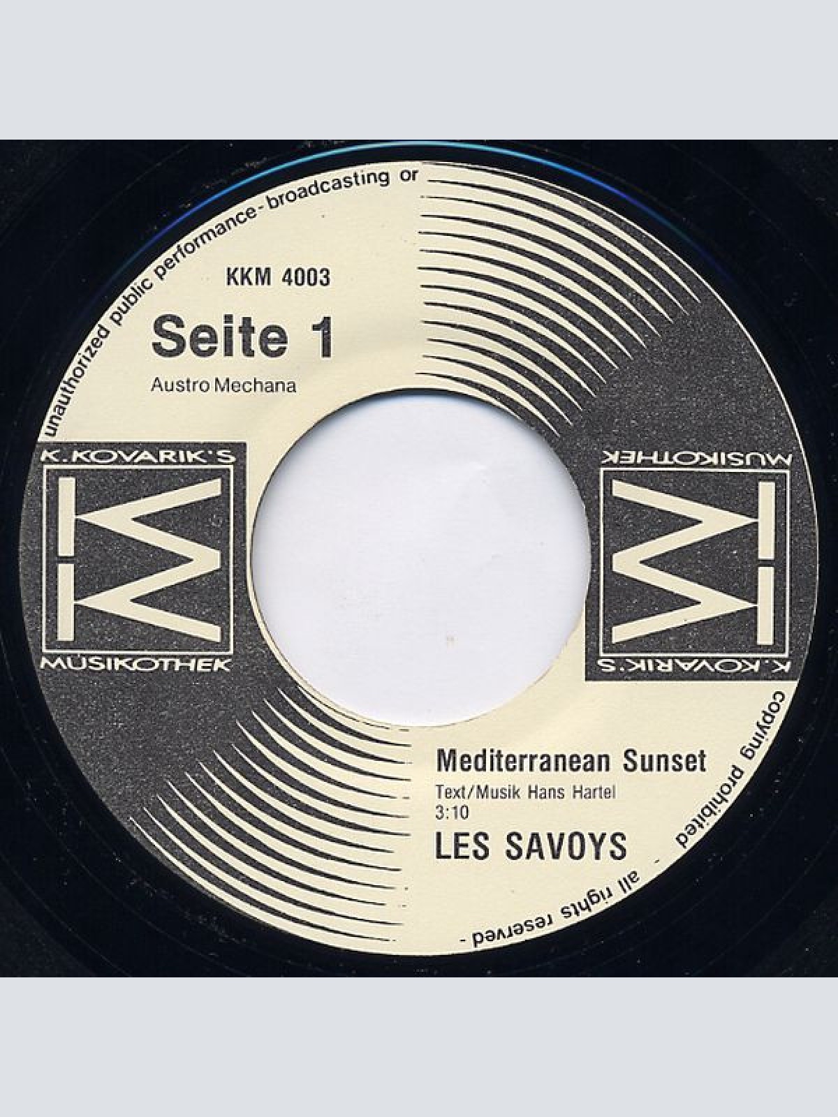 Vinyl / Les Savoys - Mediterranean Sunset / Only Friends