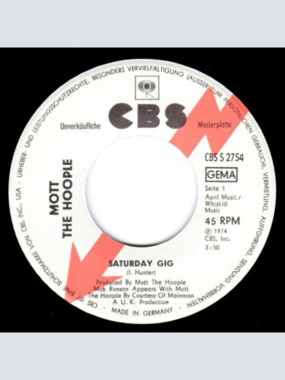 Vinyl / Mott The Hoople - Saturday Gig