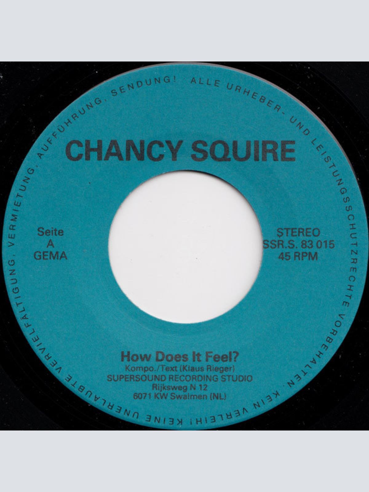 Vinyl / Chancy Squire - How Does It Feel? / With The Eyes Of A Child