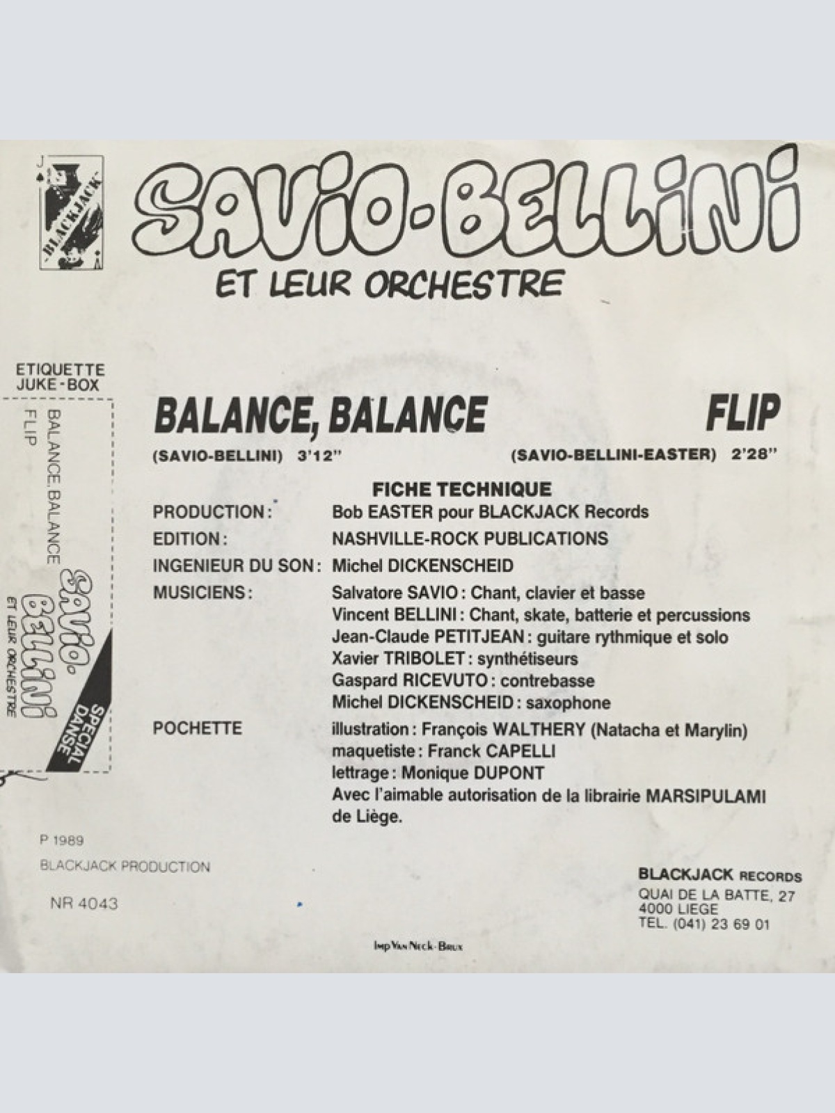 Vinyl / Savio-Bellini Et Leur Orchestre - Balance Balance / Flip !