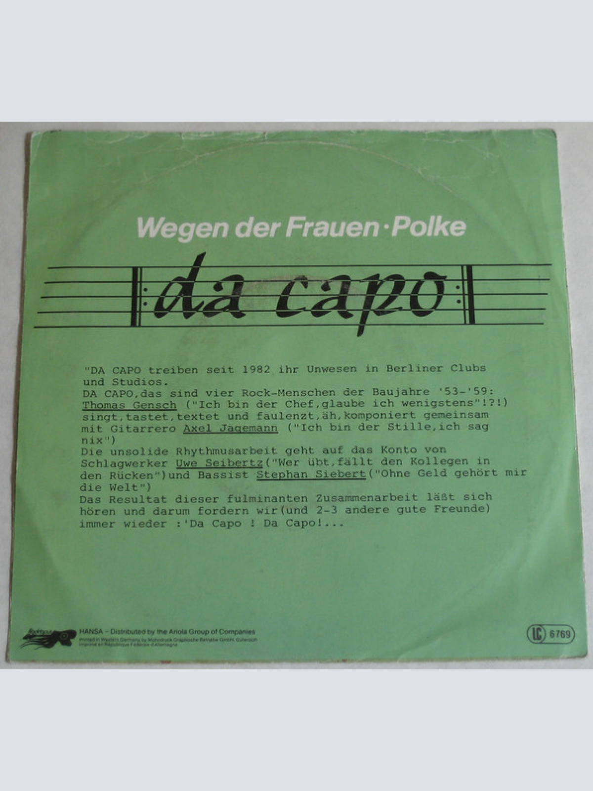 Vinyl / Da Capo (9) - Wegen Der Frauen