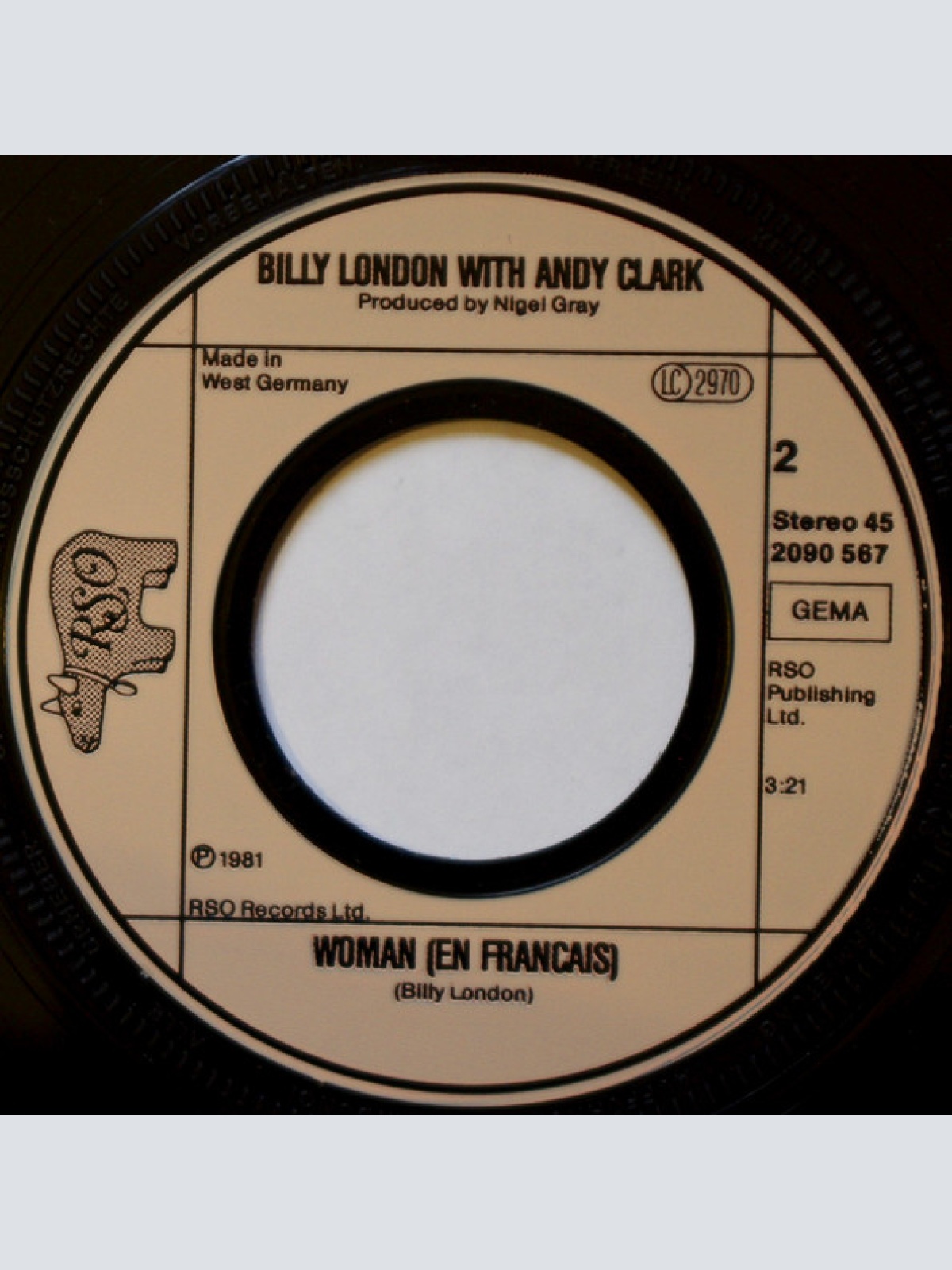 Vinyl / Billy London And Andy Clark - Woman