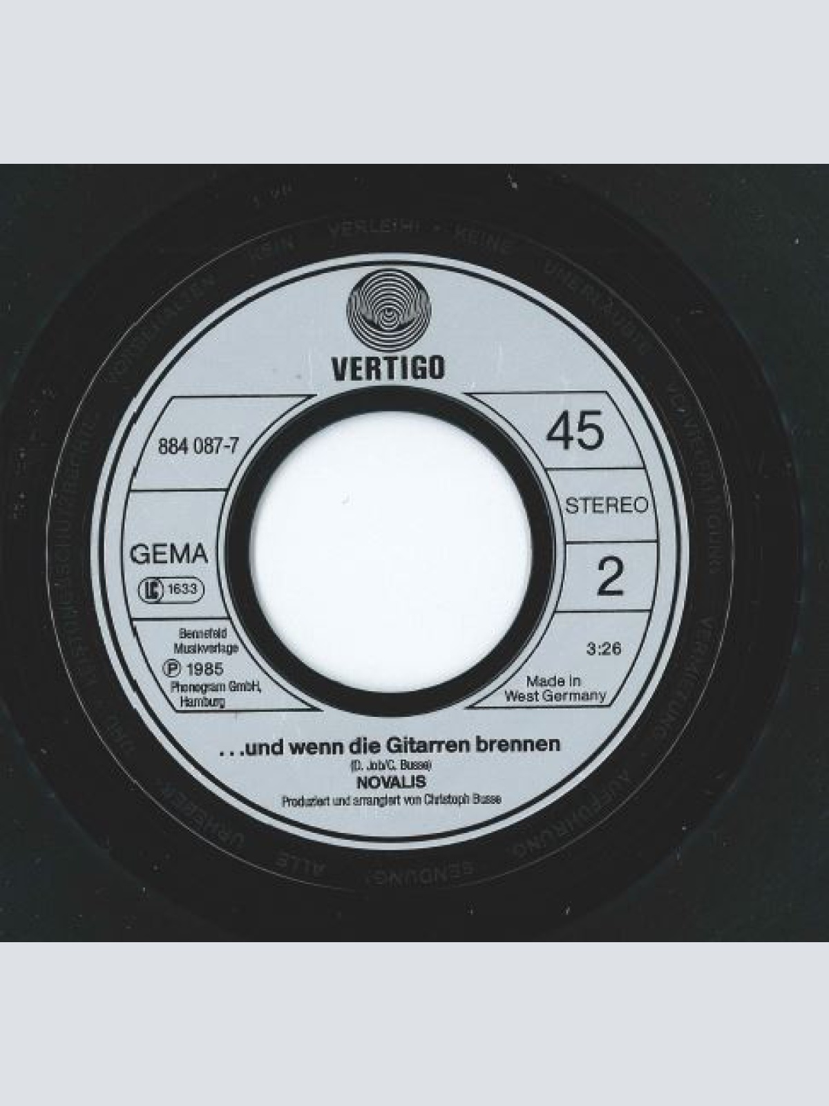 Vinyl / Novalis (3) - Die Show Ist Aus (Live-Version)