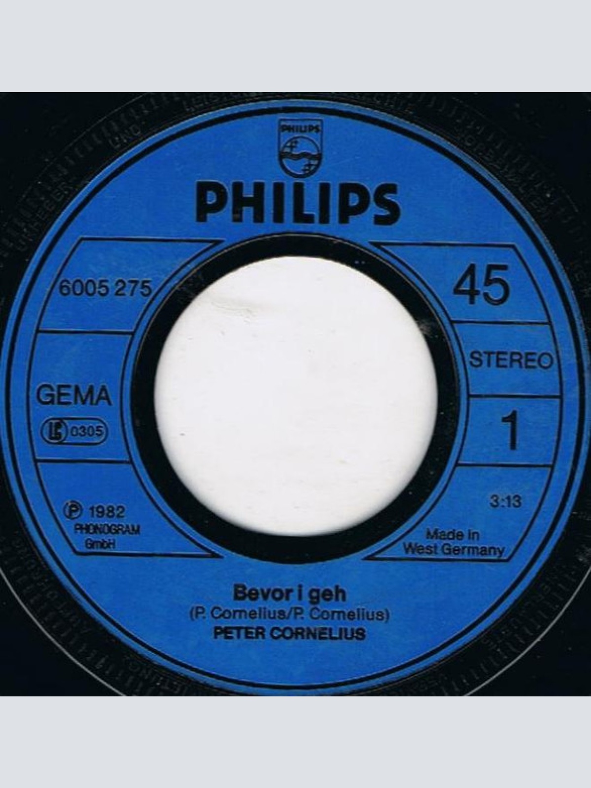 Vinyl / Peter Cornelius - Bevor I Geh'