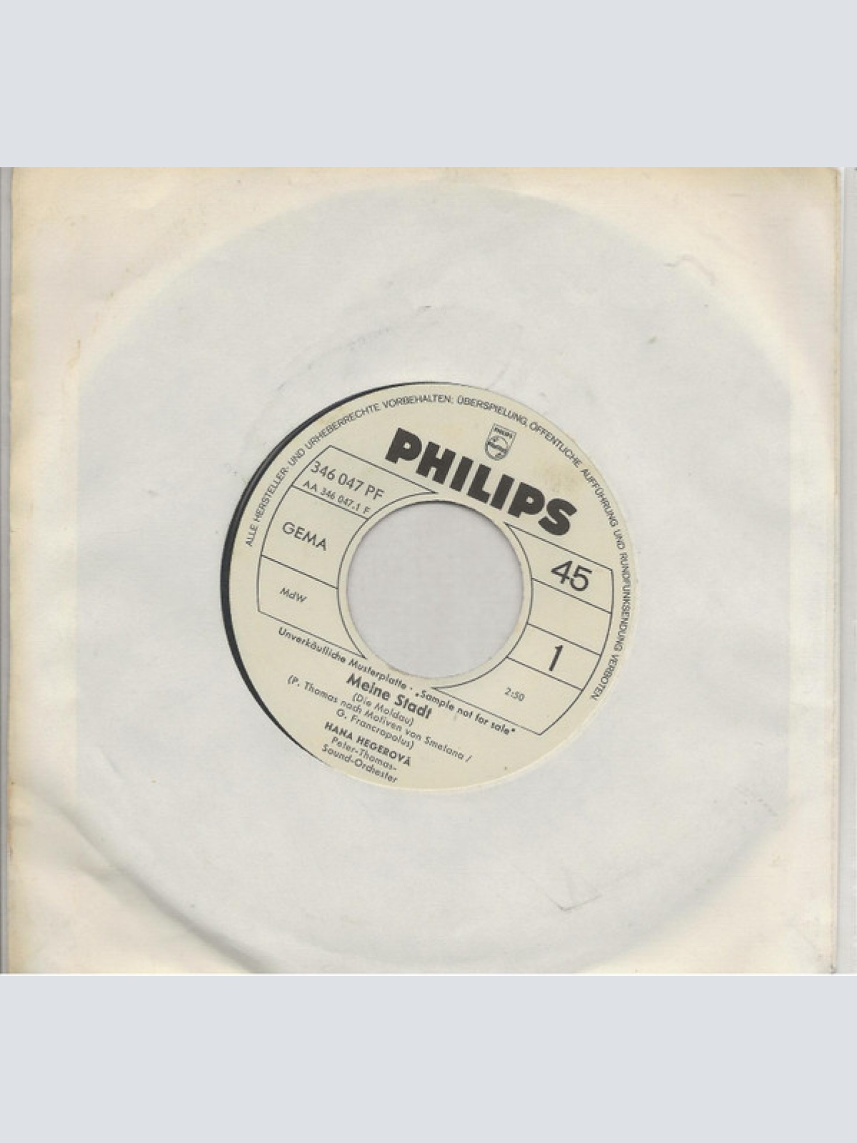 Vinyl / Hana Hegerová - Meine Stadt (Die Moldau)