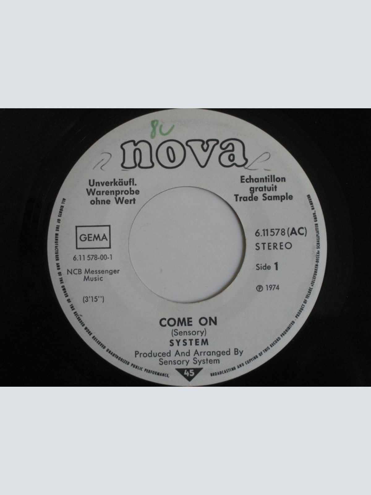 Vinyl / System* - Come On / Never Knowing