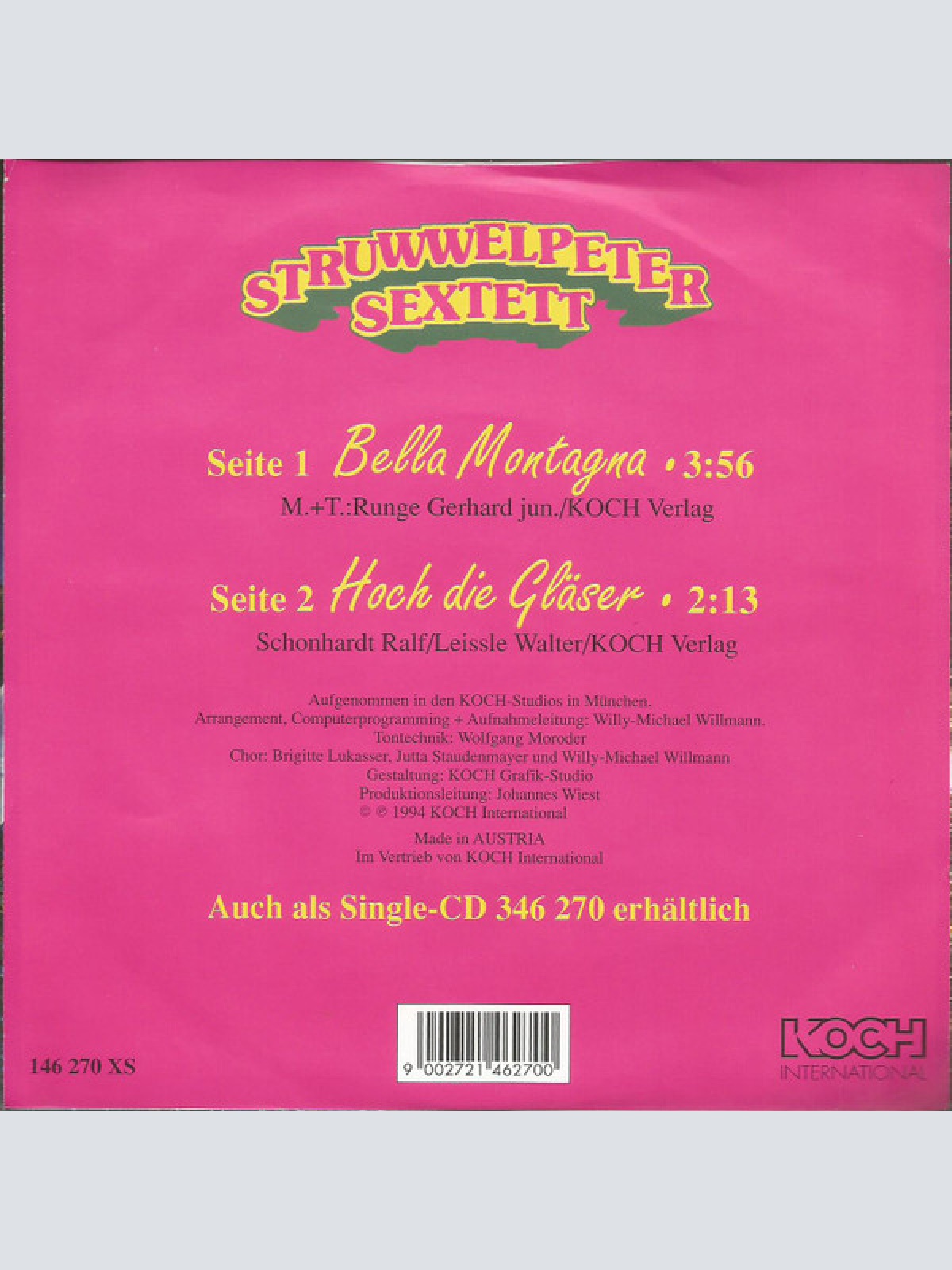 Vinyl / Struwwelpeter Sextett - Bella Montagna