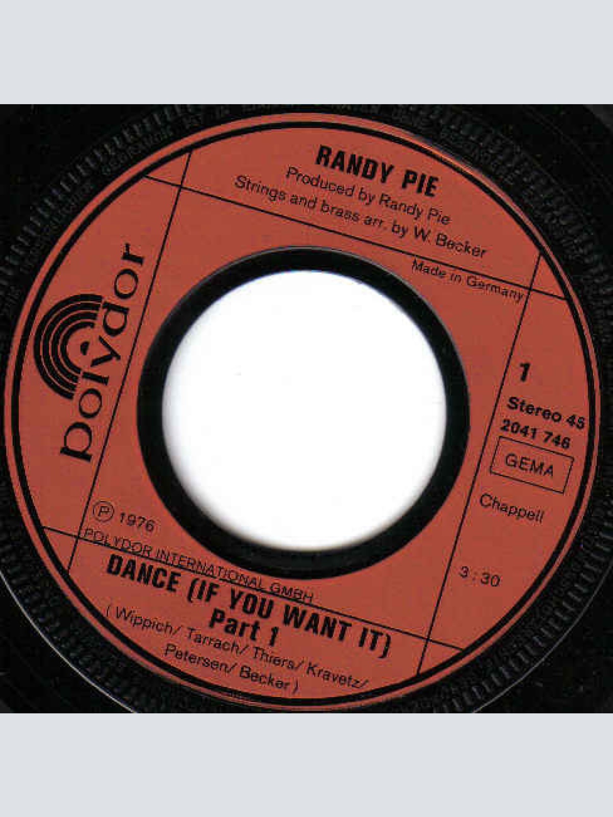 Vinyl / Randy Pie - »Dance (If You Want It)«  Part 1&2