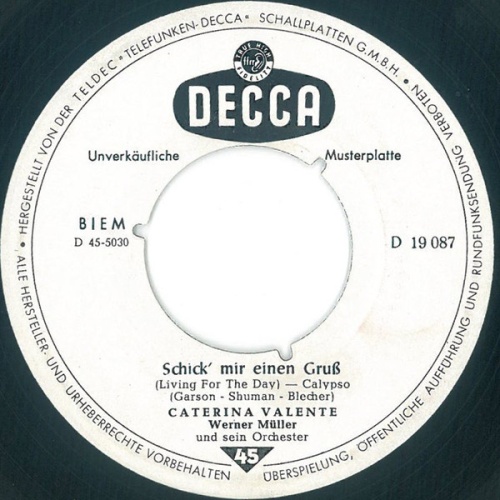 Vinyl / Caterina Valente - Schick Mir Einen Gruß