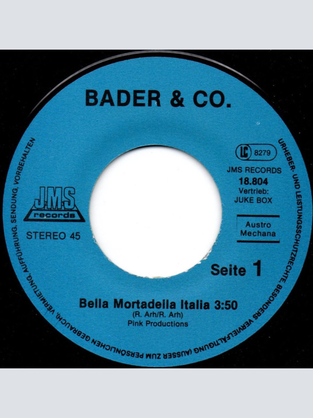 Vinyl / Bader & Co. - Bella Mortadella Italia