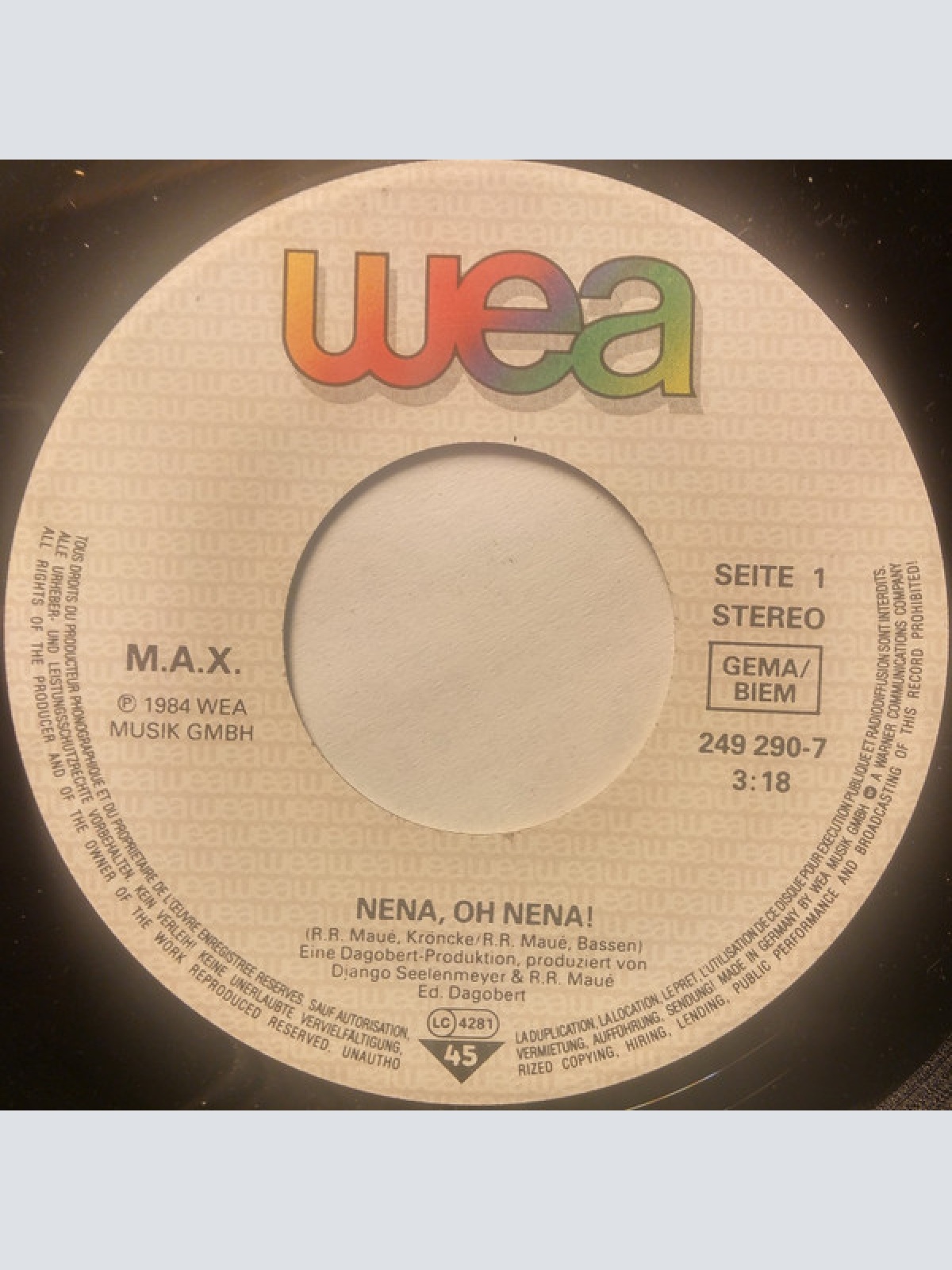 Vinyl / M.A.X. (4) - Nena, Oh Nena!