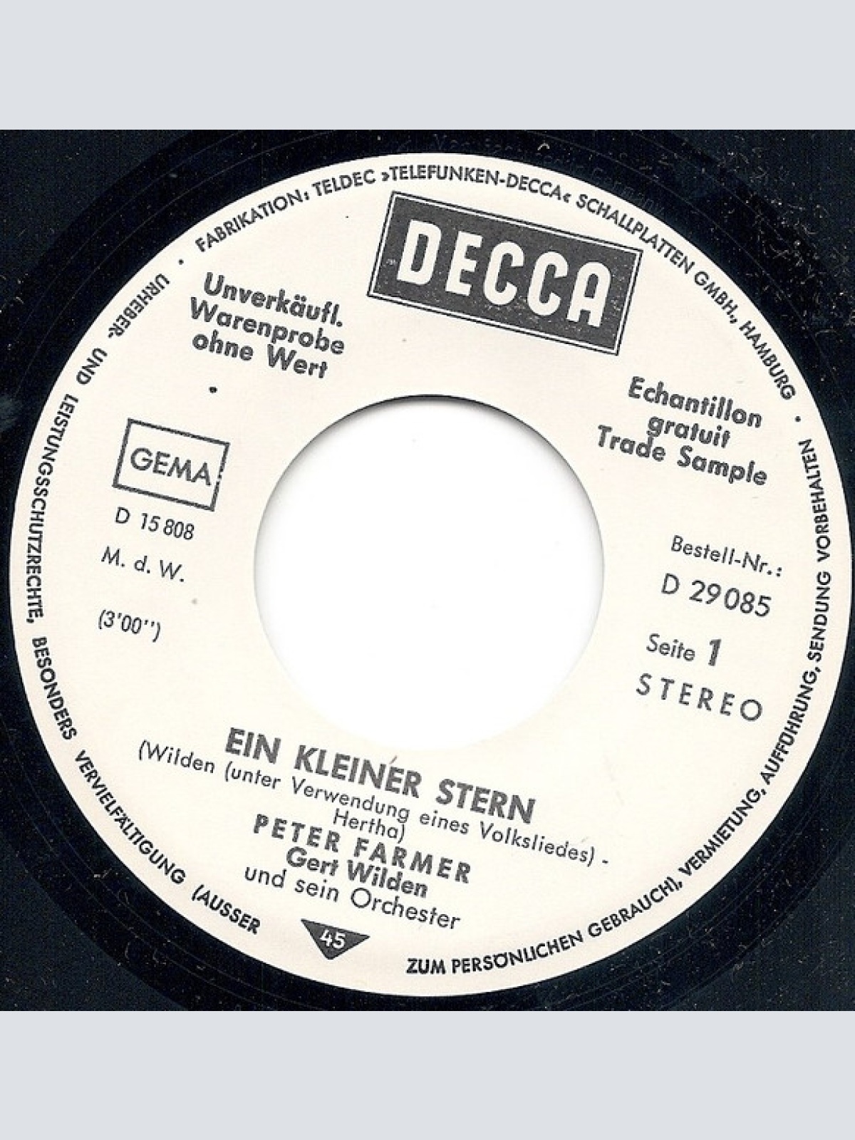 Vinyl / Peter Farmer - Ein Kleiner Stern / Das Glöcklein Klingt