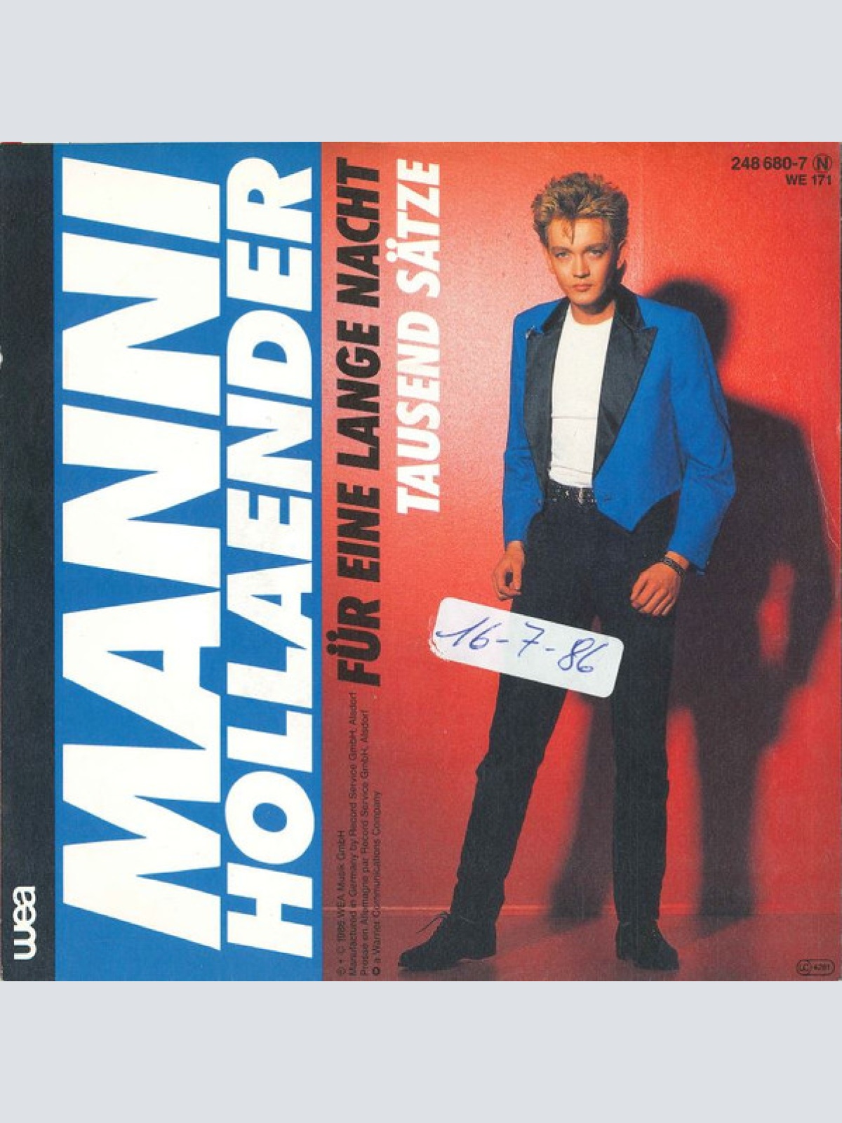 Vinyl / Manni Hollaender* - Für Eine Lange Nacht