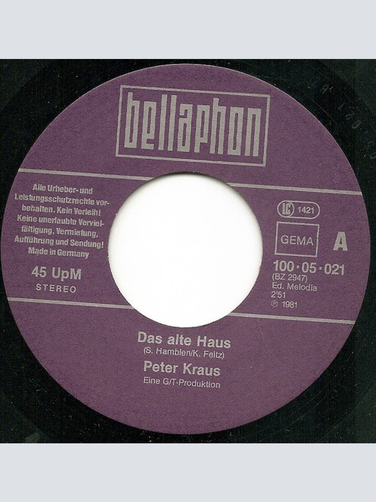 Vinyl / Peter Kraus - Das Alte Haus (This Ole House)