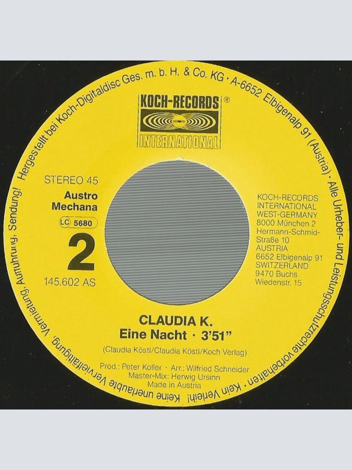 Vinyl / Claudia K. - Komm Zu Mir