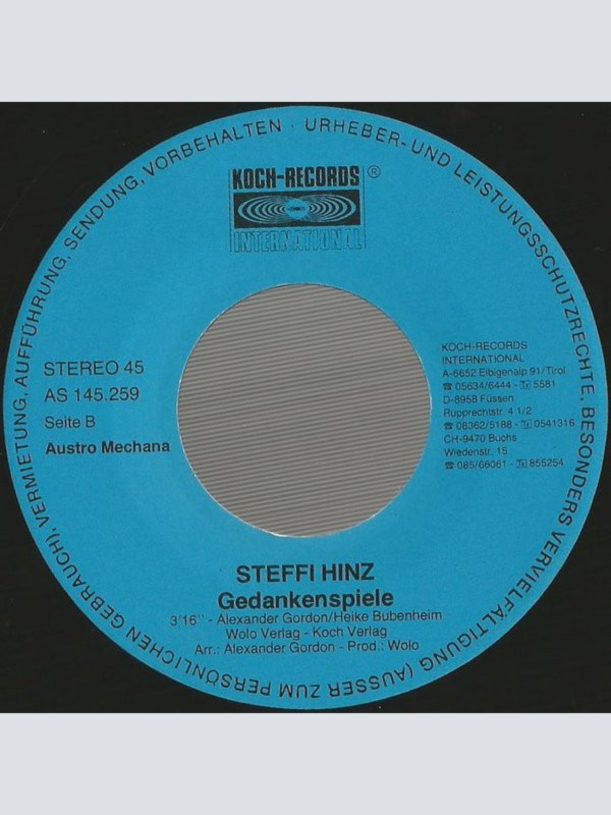 Vinyl / Steffi Hinz - Ich Habe Niemals Nie Gesagt