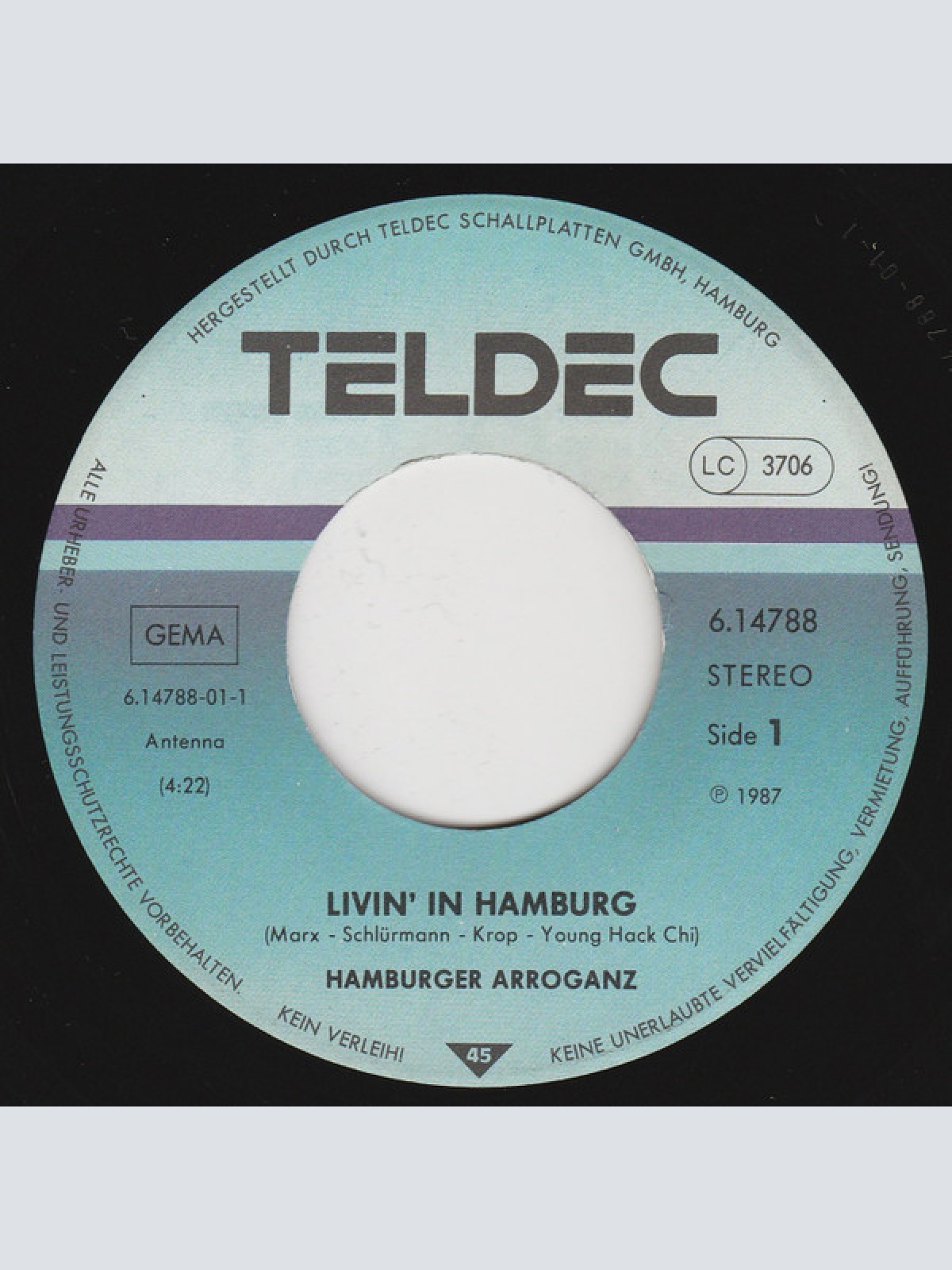 Vinyl / Hamburger Arroganz - Livin' In Hamburg