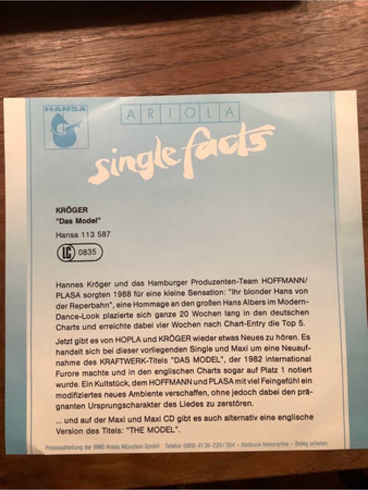 Vinyl / Kröger* - Das Model