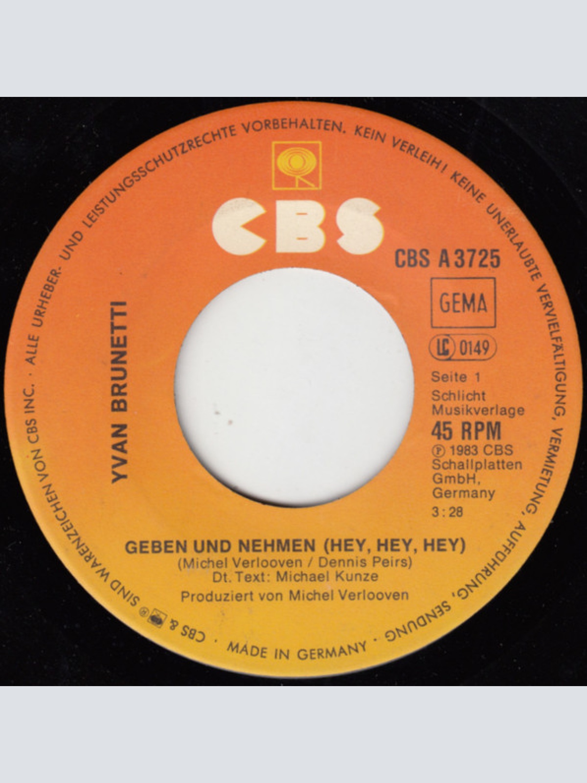 Vinyl / Yvan Brunetti - Geben Und Nehmen (Hey, Hey, Hey)
