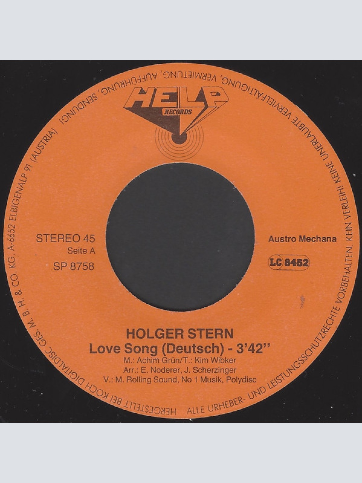 Vinyl / Holger Stern - Lovesong