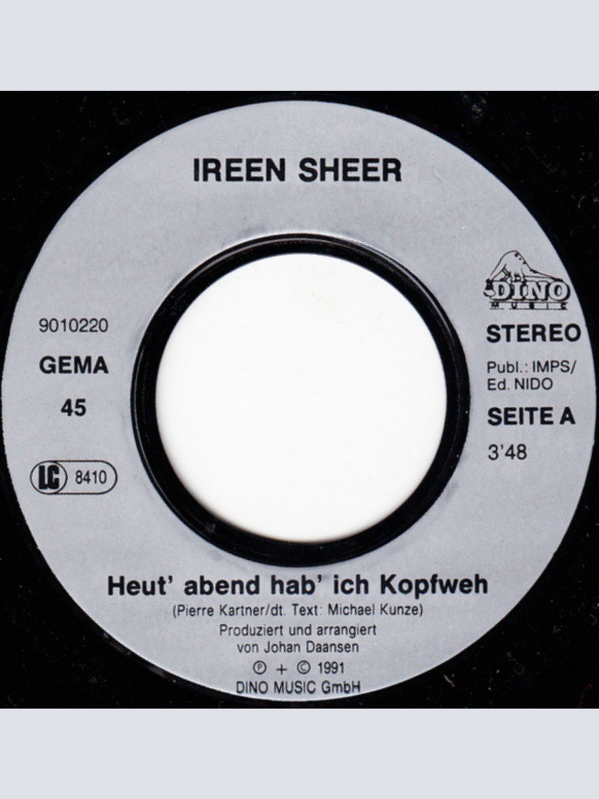 Vinyl / Ireen Sheer - Heut' Abend Hab' Ich Kopfweh
