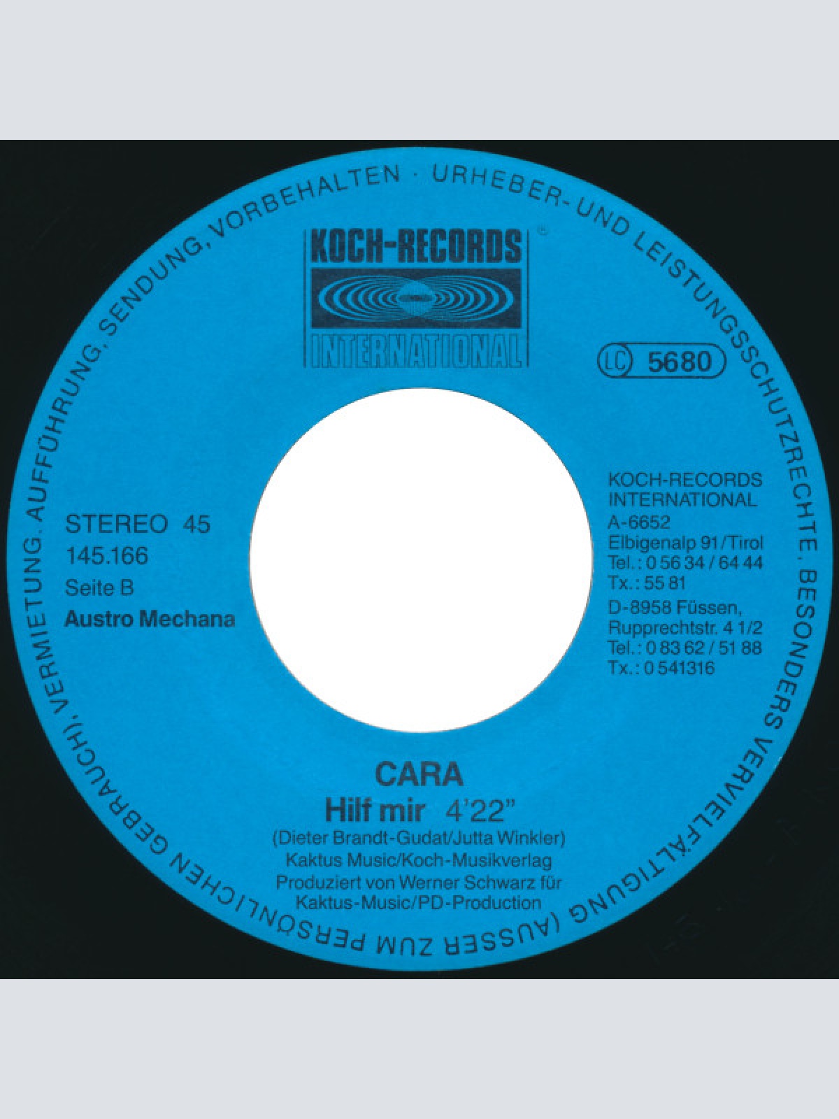 Vinyl / Cara (14) - Magische Kraft / Hilf Mir