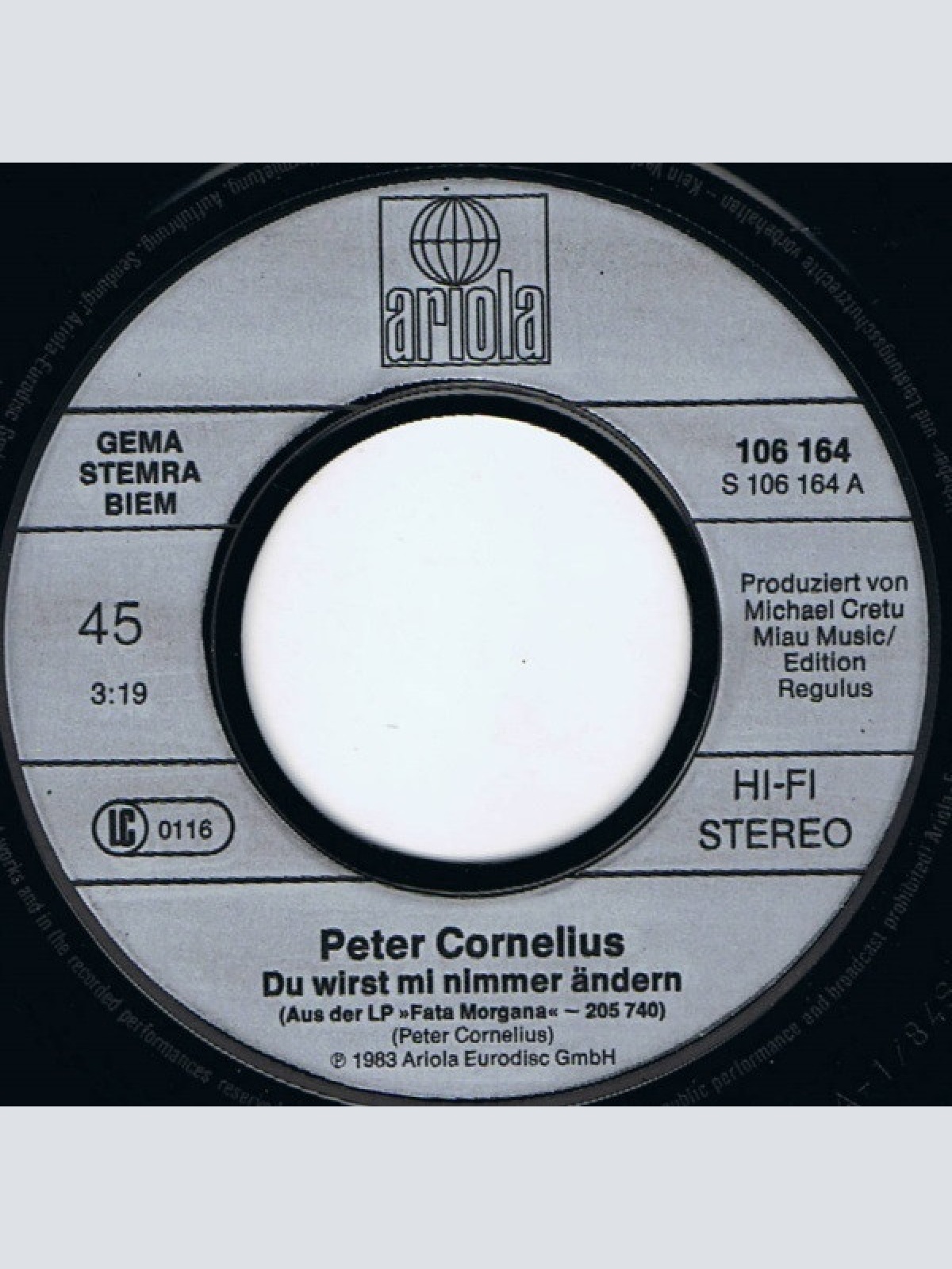 Vinyl / Peter Cornelius - Du Wirst Mi Nimmer Ändern