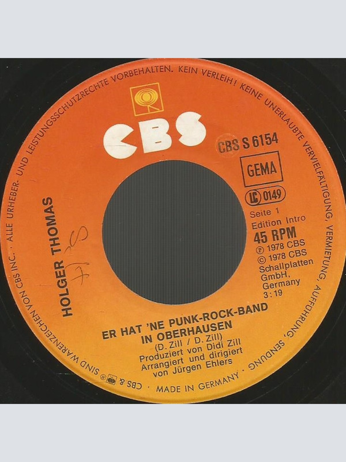 Vinyl / Holger Thomas - Er Hat 'Ne Punk-Rock-Band In Oberhausen