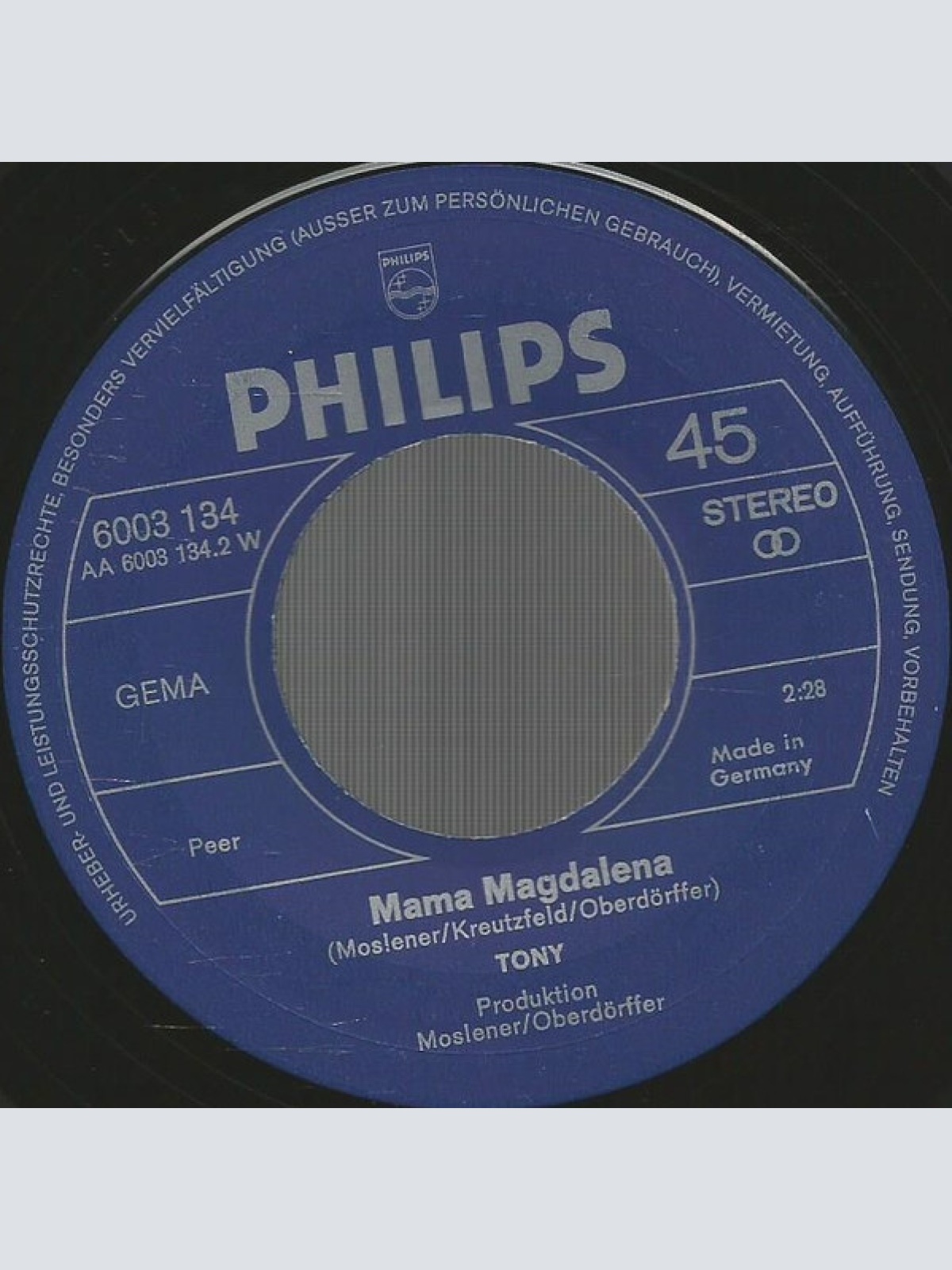 Vinyl / Tony (9) - Hey, Heut' Nacht (Hey Tonight)