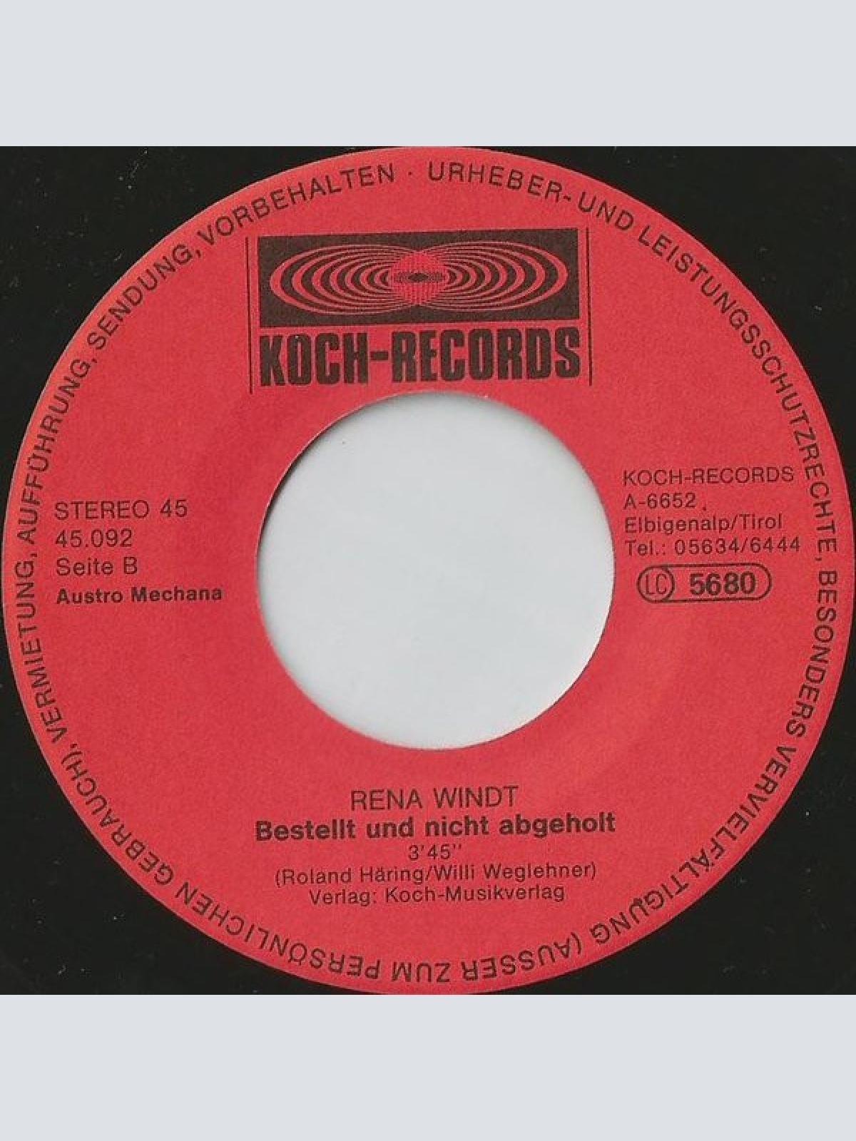 Vinyl / Rena Windt - Komm Ins Licht